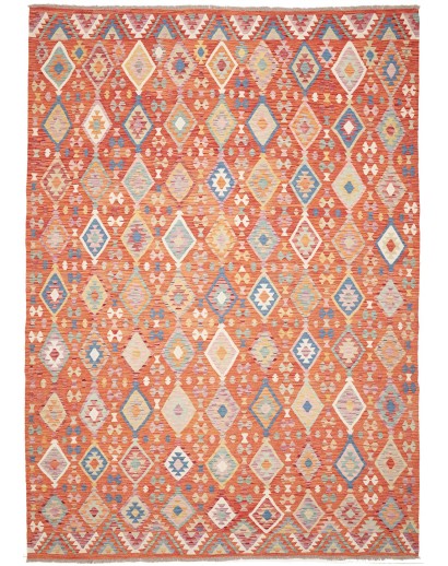 Tappeto Kilim Afghanistan arancione grigio 250x356