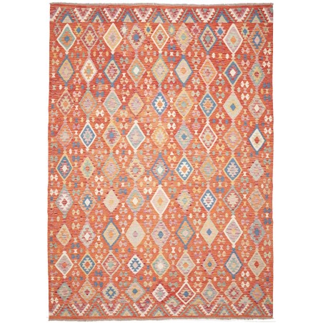Tappeto Kilim Afghanistan arancione grigio 250x356