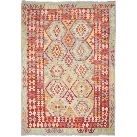 Tappeto Kilim Afghanistan marrone rosso 171x242