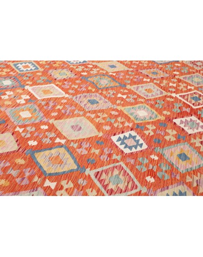 Tappeto Kilim Afghanistan arancione grigio 250x356