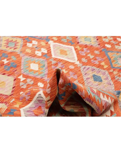 Tappeto Kilim Afghanistan arancione grigio 250x356