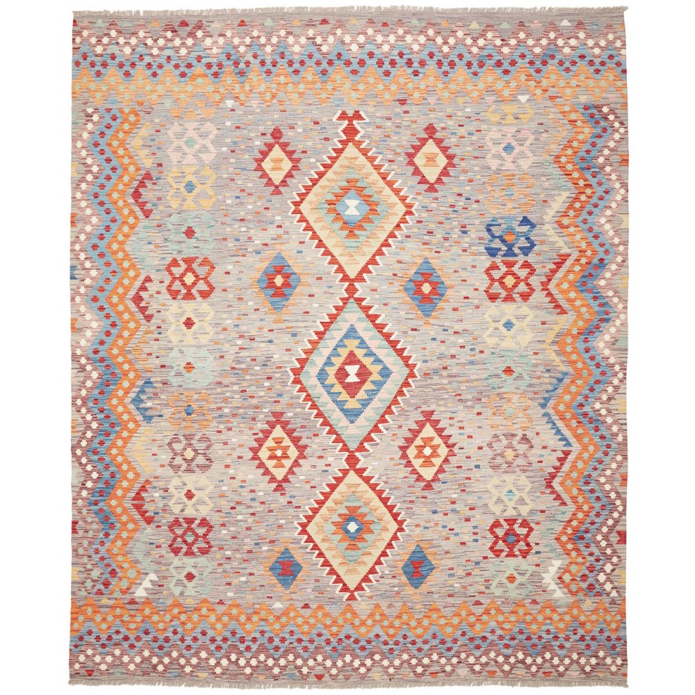 Tappeto Kilim Afghanistan beige rosso 244x300
