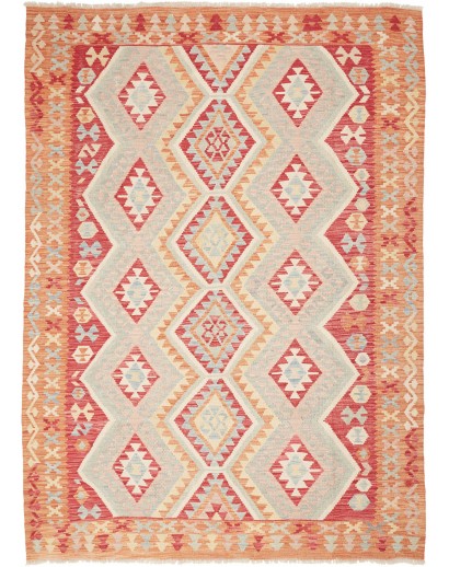Tappeto Kilim Afghanistan marrone rosso 174x241