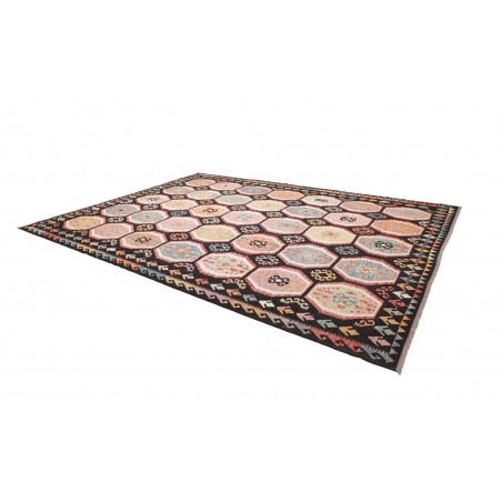 Tappeto Kilim Afghanistan marrone grigio 302x404