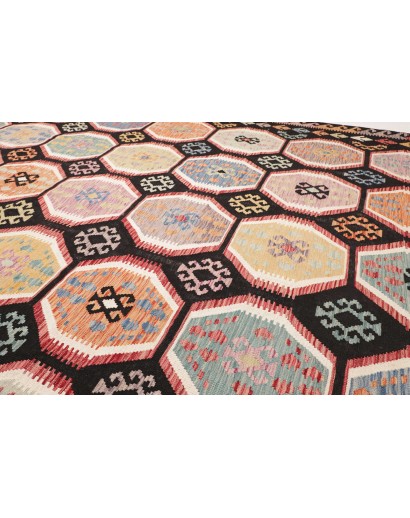 Tappeto Kilim Afghanistan marrone grigio 302x404