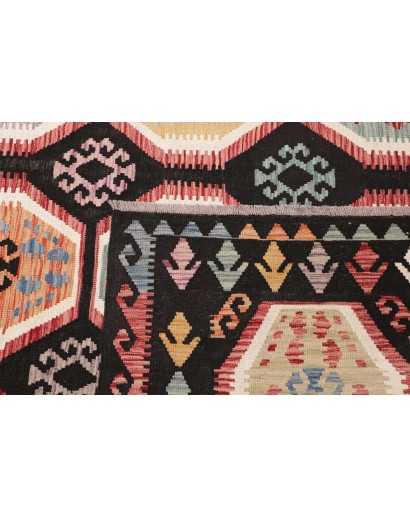 Tappeto Kilim Afghanistan marrone grigio 302x404