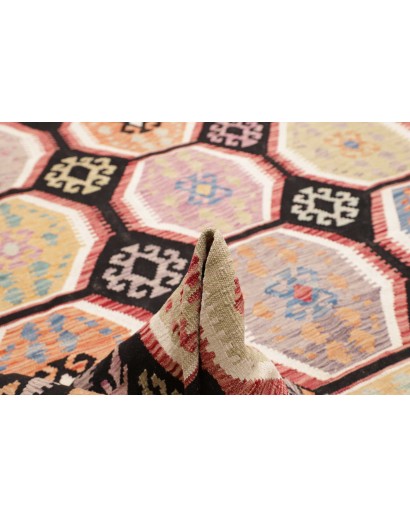 Tappeto Kilim Afghanistan marrone grigio 302x404