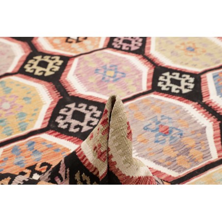 Tappeto Kilim Afghanistan marrone grigio 302x404