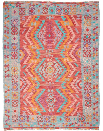 Tappeto Kilim Afghanistan marrone rosso 180x232