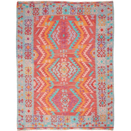 Tappeto Kilim Afghanistan marrone rosso 180x232