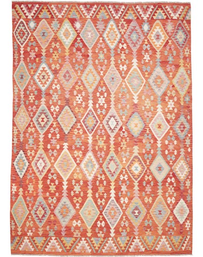 Tappeto Kilim Afghanistan arancione marrone 252x358