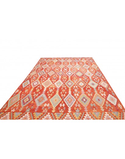 Tappeto Kilim Afghanistan arancione marrone 252x358