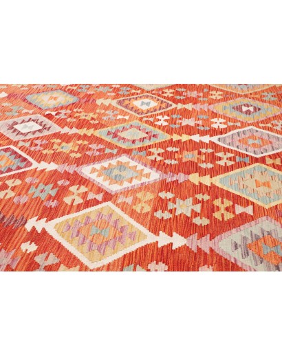 Tappeto Kilim Afghanistan arancione marrone 252x358