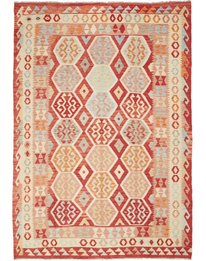 Tappeto Kilim Afghanistan marrone rosso 176x252