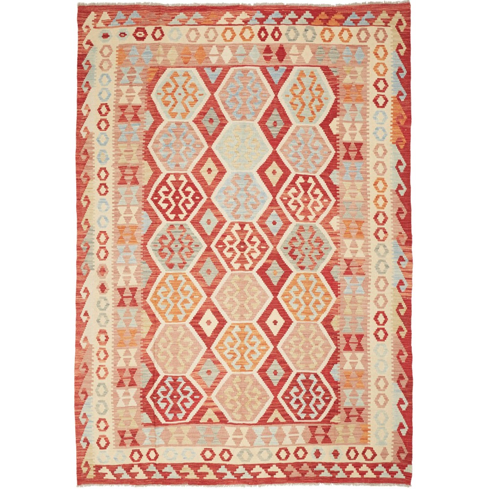 Tappeto Kilim Afghanistan marrone rosso 176x252