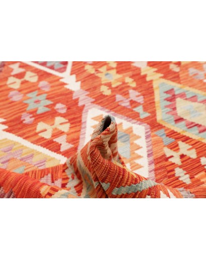 Tappeto Kilim Afghanistan arancione marrone 252x358