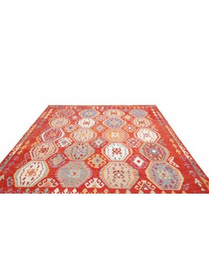 Tappeto Kilim Afghanistan arancione bianco 250x292