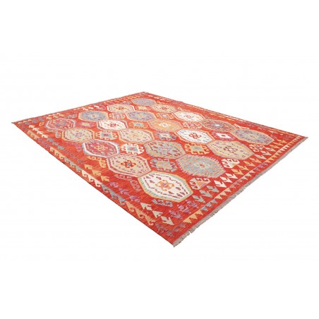 Tappeto Kilim Afghanistan arancione bianco 250x292