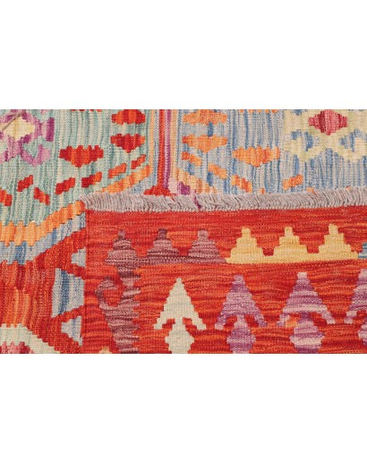 Tappeto Kilim Afghanistan arancione bianco 250x292