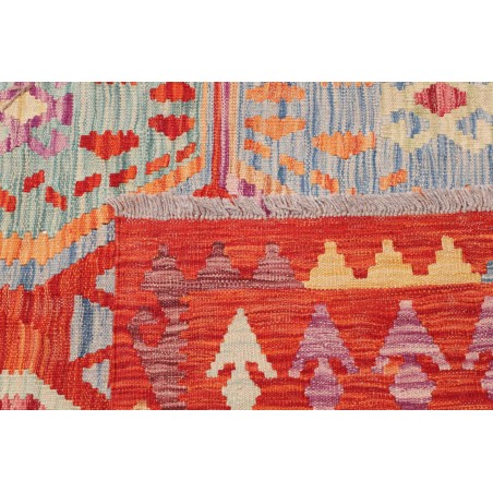 Tappeto Kilim Afghanistan arancione bianco 250x292