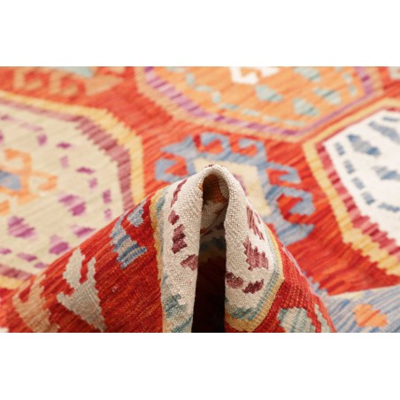 Tappeto Kilim Afghanistan arancione bianco 250x292