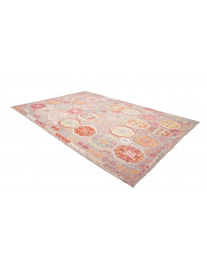 Tappeto Kilim Afghanistan beige bianco 252x356