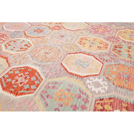 Tappeto Kilim Afghanistan beige bianco 252x356