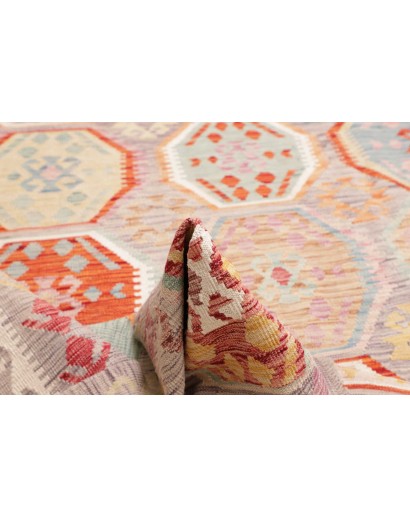 Tappeto Kilim Afghanistan beige bianco 252x356