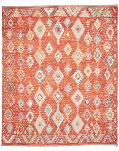 Tappeto Kilim Afghanistan arancione bianco 248x301