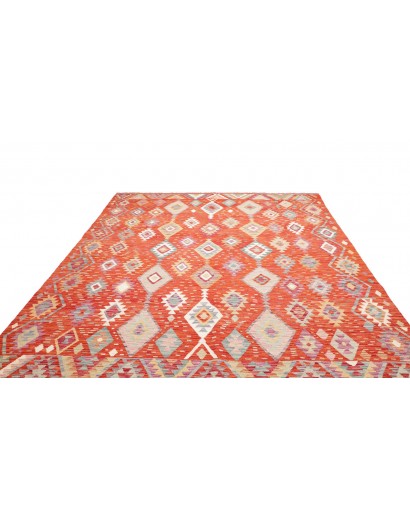 Tappeto Kilim Afghanistan arancione bianco 248x301