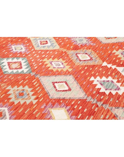 Tappeto Kilim Afghanistan arancione bianco 248x301