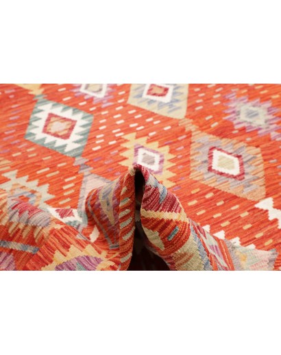 Tappeto Kilim Afghanistan arancione bianco 248x301
