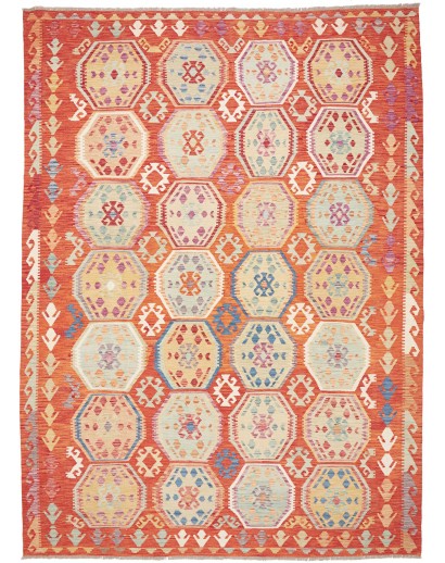 Tappeto Kilim Afghanistan marrone giallo 255x354