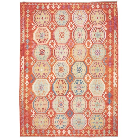 Tappeto Kilim Afghanistan marrone giallo 255x354