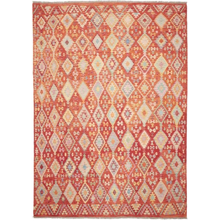 Tappeto Kilim Afghanistan arancione rosso 255x357