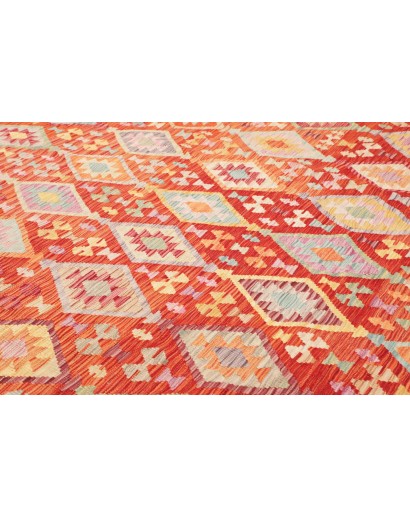 Tappeto Kilim Afghanistan arancione rosso 255x357
