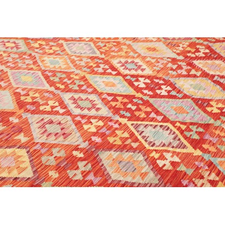 Tappeto Kilim Afghanistan arancione rosso 255x357