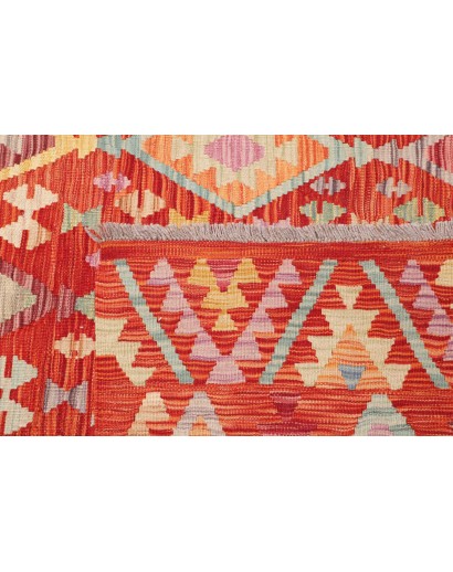 Tappeto Kilim Afghanistan arancione rosso 255x357