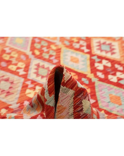 Tappeto Kilim Afghanistan arancione rosso 255x357