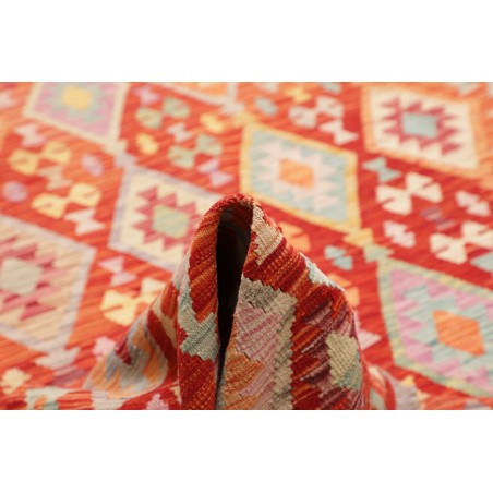 Tappeto Kilim Afghanistan arancione rosso 255x357