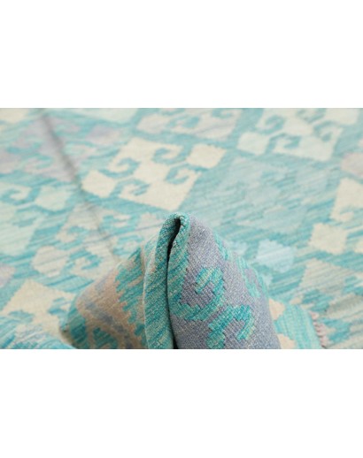 Tappeto Kilim Afghanistan beige blu 247x297