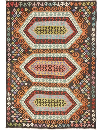 Tappeto Kilim Afghanistan bianco grigio 178x248