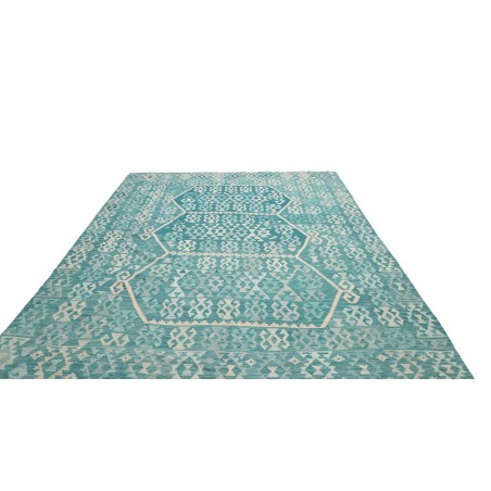Tappeto Kilim Afghanistan azzurro bianco 256x308