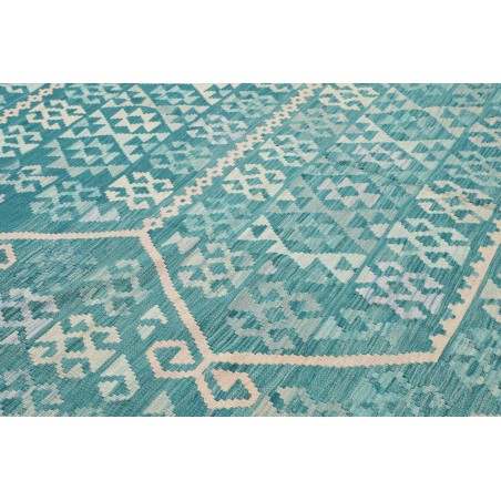 Tappeto Kilim Afghanistan azzurro bianco 256x308