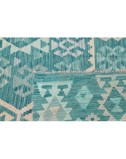 Tappeto Kilim Afghanistan azzurro bianco 256x308