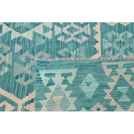 Tappeto Kilim Afghanistan azzurro bianco 256x308