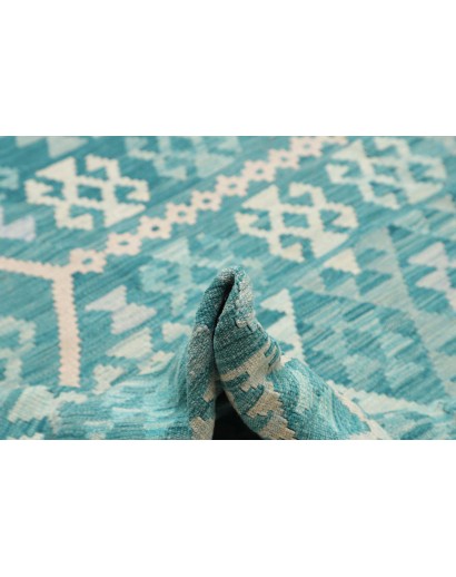 Tappeto Kilim Afghanistan azzurro bianco 256x308