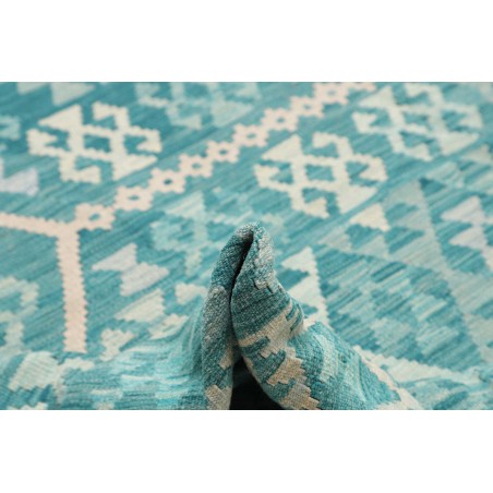 Tappeto Kilim Afghanistan azzurro bianco 256x308