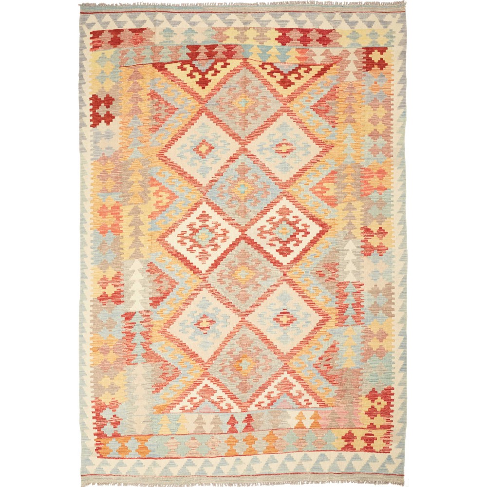 Tappeto Kilim Afghanistan giallo marrone 173x255