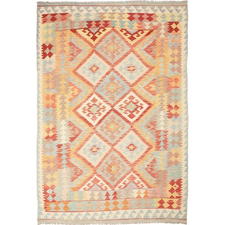 Tappeto Kilim Afghanistan giallo marrone 173x255